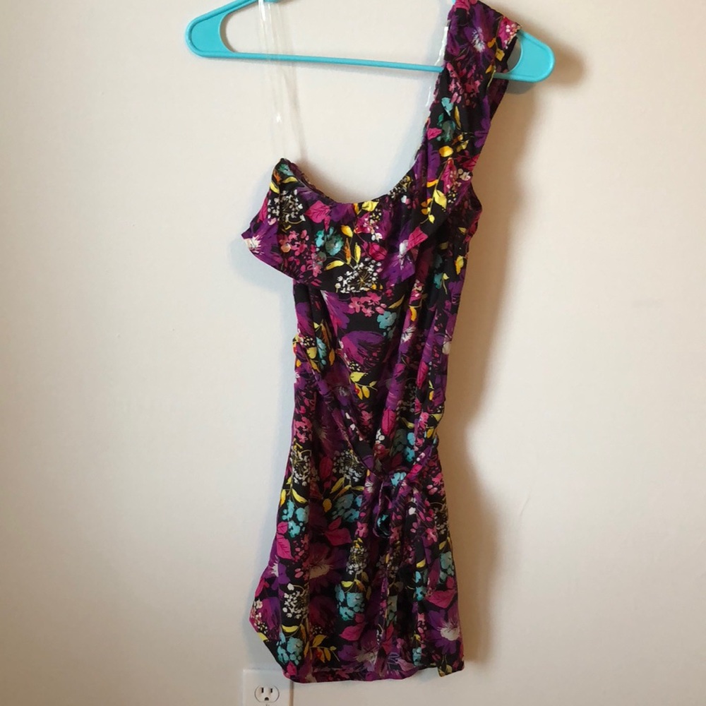 One Shouldered flower print dress, Size S, New